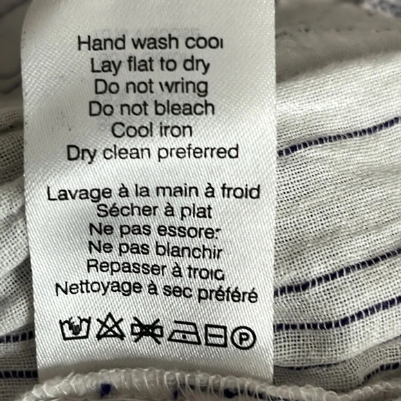 Veronica Beard Cox Smocked Dress in Off-White/Blue -- NEW - Size Large - Picture 7 of 9